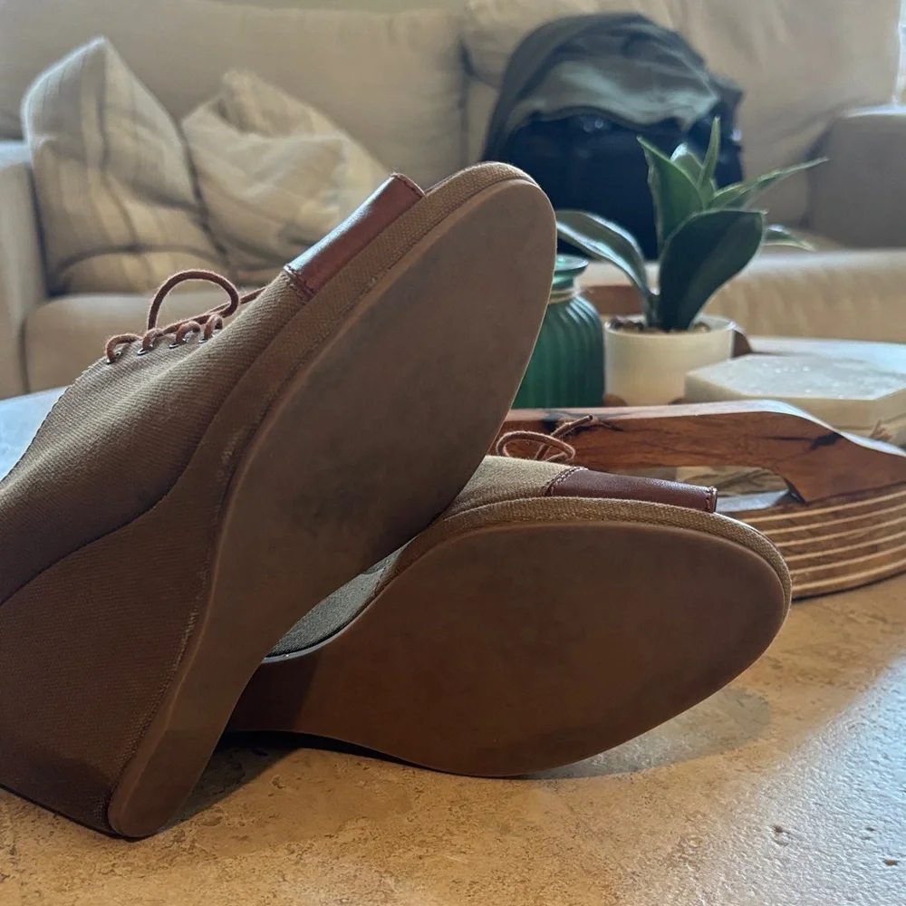 Madewell 1937 footwear‎ size 9 canvas lace up wedges